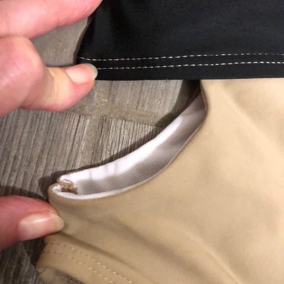 NWT cut out swimsuit Camel & black cut out halter bikini gold square buckle M - Picture 10 of 16